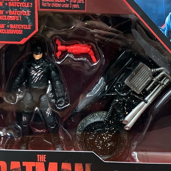 2022 DC The Batman Movie 4” BATMAN & BATCYCLE Spin Master New Sealed - Picture 2 of 7